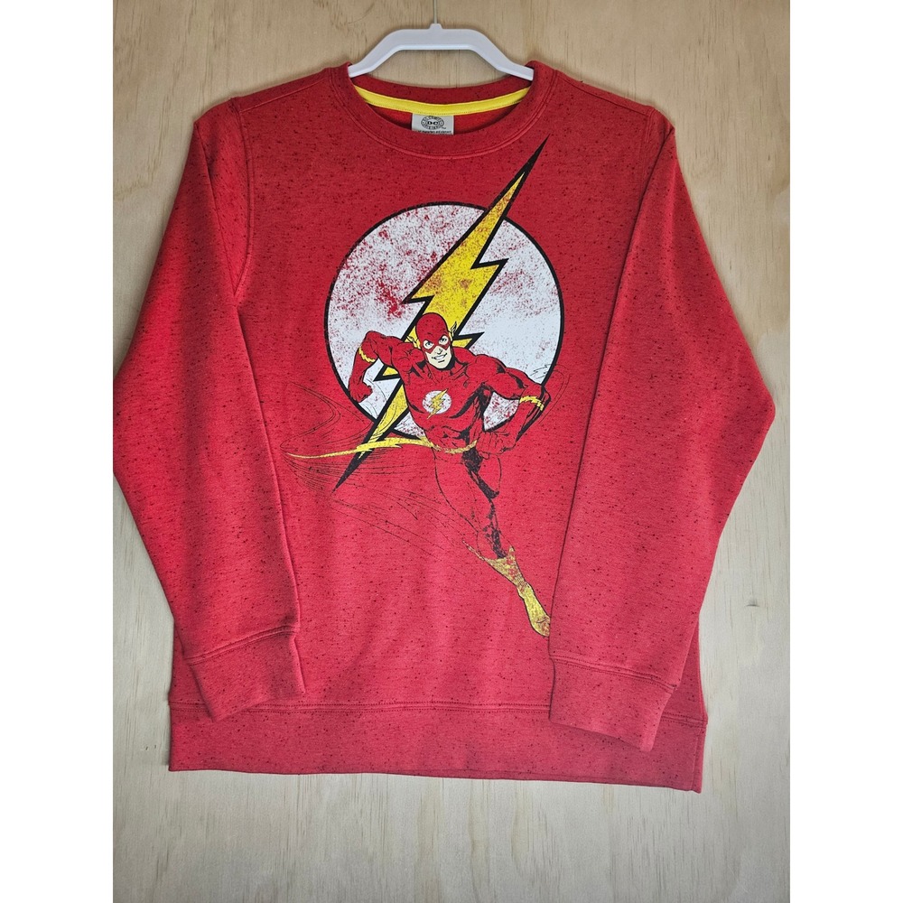 DC Comics Originals The Flash Kids Red Marl Graphic Sweatshirt Size M 10/12‎